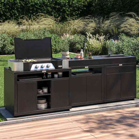 Meuble cuisson XL 110 x 70 cm Noir LeMarquier - Extérieure gauche