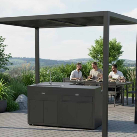 Pack ilot cuisine extérieure 4 modules noirs Le Marquier - Extérieure