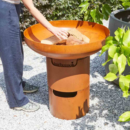 Brasero plancha Jack 75 Barbecook - installation de bois