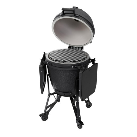 Barbecue kamado Core Large ø49cm sur chariot Graphite BSTRD - couvercle ouvert