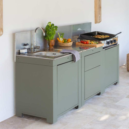 Modulo Evier rectangulaire Sauge Eno - terrasse