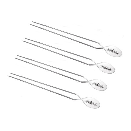 4 brochettes doubles en inox Grillfürst