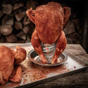 Support à poulet en inox Grillfürst - en utilisation