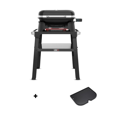 Barbecue électrique Lumin stand noir avec plancha Weber