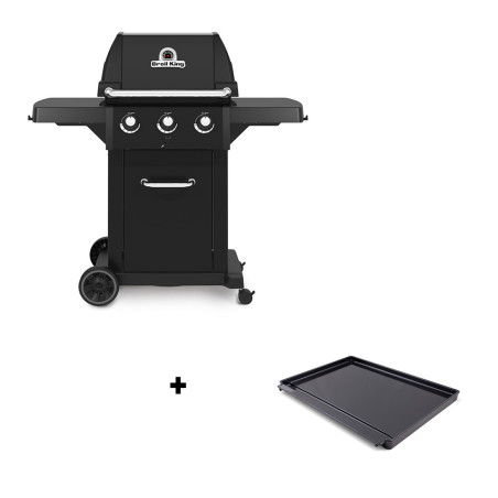 Barbecue gaz Royal 320 Shadow Broil King et plancha en fonte émaillée