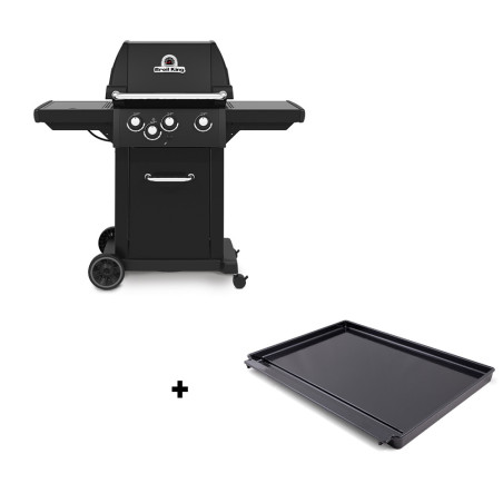 Pack barbecue gaz Royal 340 Shadow Broil King et plancha en fonte émaillée
