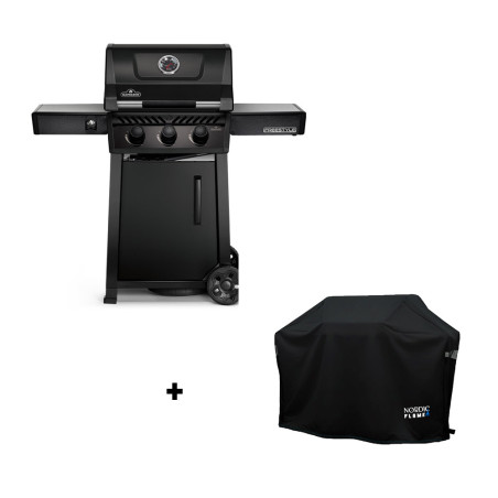 Pack barbecue gaz Napoléon Freestyle 365 noir et housse de protection Nordic Flame