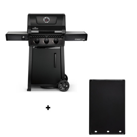 Pack barbecue gaz Freestyle 365 noir Napoléon et une plancha en fonte émaillée