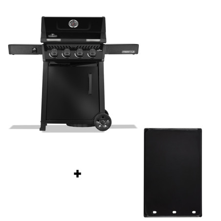 Pack barbecue gaz Freestyle 425 noir Napoléon et plancha en fonte émaillée