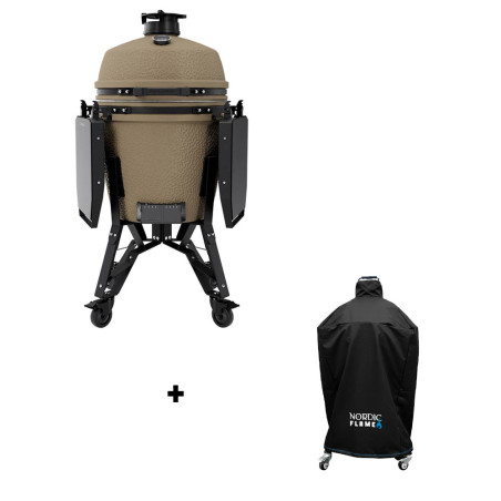 Pack barbecue kamado PRO Large Desert Sand BSTRD + Housse Premium Nordic Flame