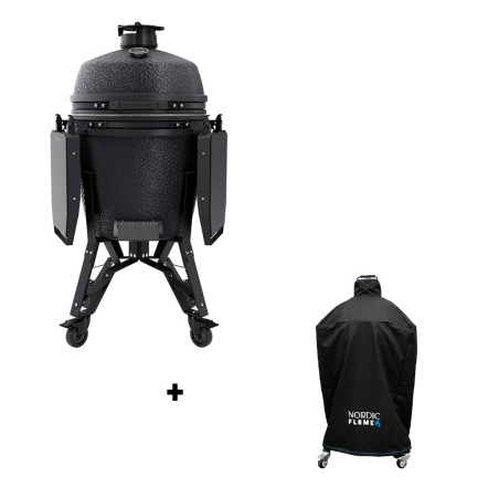 Pack barbecue kamado PRO Large Graphite BSTRD + housse premium Nordic Flame