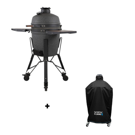 Pack barbecue kamado VX Medium The Bastard + housse premium Nordic Flame