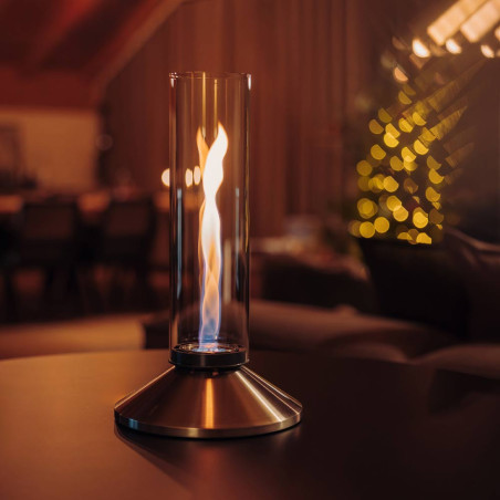 Feu de table SPIN X 900 Höfats flamme argent ambiance