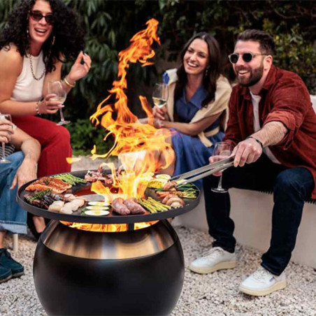 Plancha en fonte émaillée pour brasero Moon 55 Höfats - cuisson