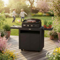 Combo plancha gaz Pure 260 + desserte Le Marquier sur une terrasse en bois