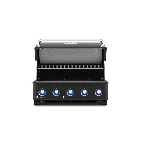 Barbecue gaz encastrable Baron 420 Shadow Broil King - couvercle ouvert