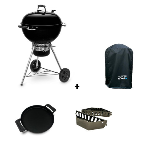 Pack barbecue charbon Master-Touch Premium E-5750 GBS Weber + plancha + housse + 2 paniers à charbon Nordic Flame