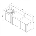 Cuisine CLASSIC 3 modules-Gris cargo ENO - Dimension