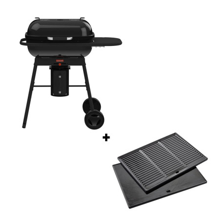 Pack barbecue charbon Magnus Comfort et plancha en fonte émaillée Barbecook