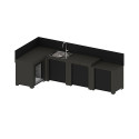 Cuisine extérieure Comfort ENO 4 modules en acier gris cargo