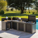 Cuisine extérieure Comfort ENO 4 modules en acier gris cargo - ambiance