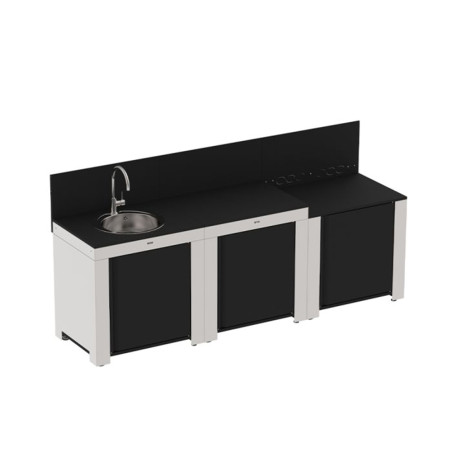 Cuisine CLASSIC 3 modules Inox et noir ENO - Studio