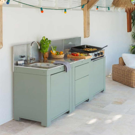 Cuisine CLASSIC 3 modules Sauge ENO - Extérieure latéral gauche