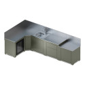Cuisine COMFORT 5 modules avec angle Sauge ENO - Studio lateral