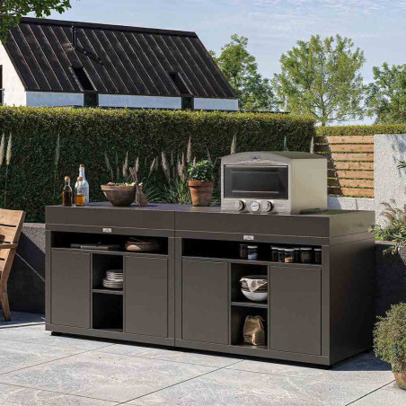 Meuble avec tablettes acier noir XL Le Marquier - ambiance