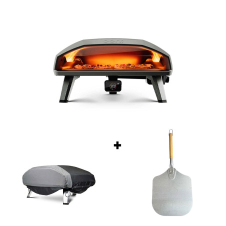 Pack four à pizza Ooni Koda 2 Max + housse + pelle à pizza inox Nordic Flame