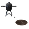 Pack barbecue kamado Kamal 2.0 XL ø53 cm noir mat Barbecook + 2 demi-grilles en fonte