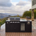 Cuisine extérieure Lite Série 400 en acier noir Brabura - terrasse bois