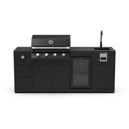 Cuisine extérieure Lite Série 400 en acier noir Brabura