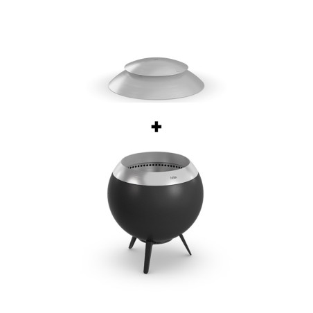 Pack brasero Moon 45 avec pied bas + couvercle en inox Höfats