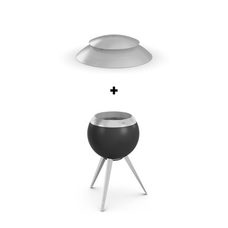 Pack brasero Moon 45 avec pied haut + couvercle en inox Höfats