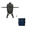 Pack barbecue kamado VX Large sur chariot ∅49 cm The Bastard + glacière rigide Roadie 24 L Yeti bleu