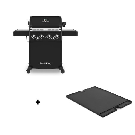 Pack barbecue gaz Crown 480 Shadow + plancha en fonte - Broil King