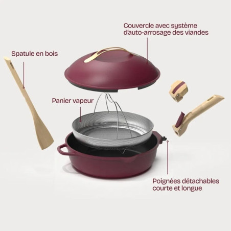 Poêle 8-en-1 La Fabuleuse Rubis 24 cm Cookut - schéma