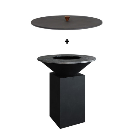 Brasero plancha Classic 85 noir + couvercle Ofyr