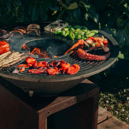Brasero plancha B.B.O 58 en acier corten Oyat - cuisson d'aliments