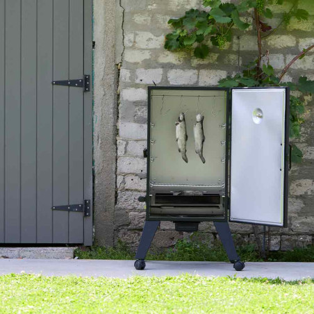 Fumoir électrique et à charbon Olav Barbecook - fumage poisson entier
