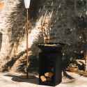 Brasero plancha B.B.O 58 cm en acier noir Oyat - lifestyle