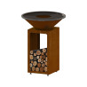 Brasero plancha B.B.O 68 cm en acier corten Oyat