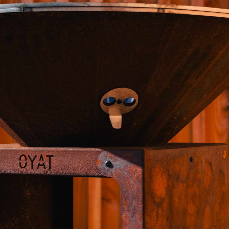 Brasero plancha B.B.O 68 cm en acier corten Oyat - clapet de ventilation