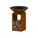 Brasero plancha B.B.O 78 cm en acier corten Oyat