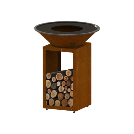 Brasero plancha B.B.O 78 cm en acier corten Oyat