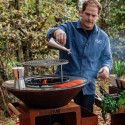 Brasero plancha B.B.O 78 cm en acier corten Oyat - cuisson saumon