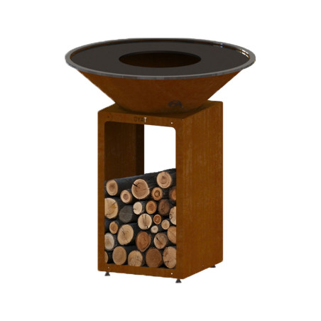 Brasero plancha B.B.O 88 cm en corten Oyat -