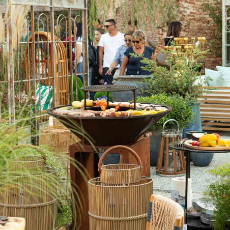 Brasero plancha B.B.O 88 cm en corten Oyat - ambiance