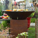 Brasero plancha B.B.O 88 cm en corten Oyat - cuisson